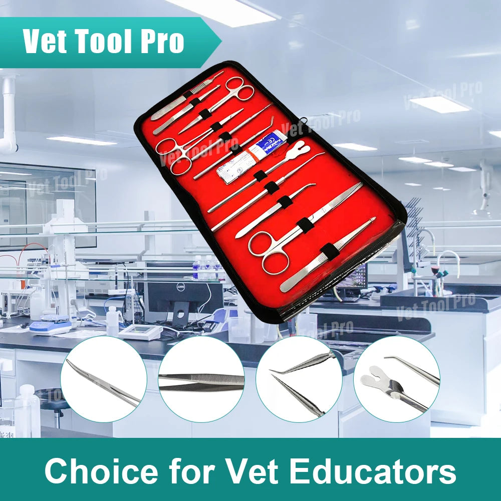 11-Piece Veterinary Training Tool Kit, 11 Blades, Premium Stainless Steel – Professional pet Care Accessories