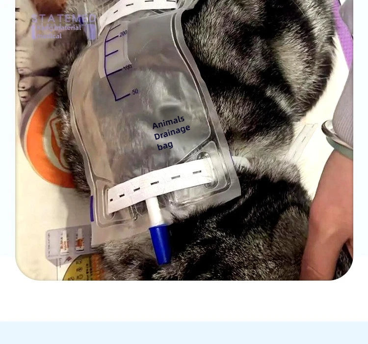 10 pcs Pet Cat Dog Animal Urine Collection Bag 150/300/500ml , Catheter Drainage Disposable With Extension Tube