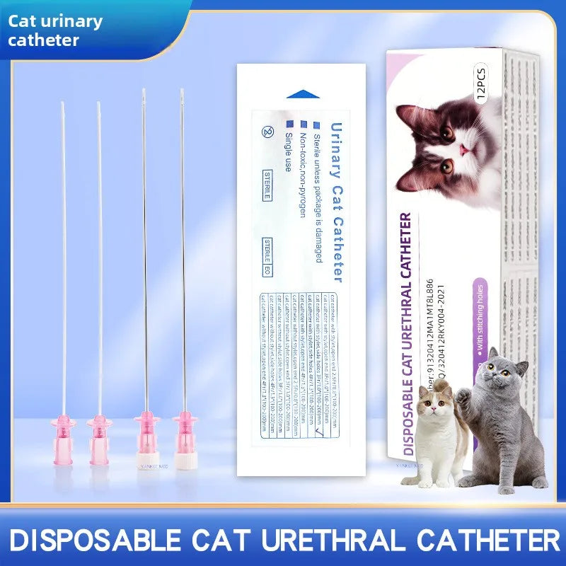 12 pieces Cat Catheter with Stylet, Pet catheter veterinary urinary stone drainage catheter ,  Cat Urine Catheter