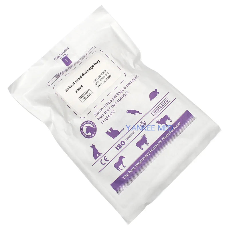 10 pcs Pet Cat Dog Animal Urine Collection Bag 150/300/500ml , Catheter Drainage Disposable With Extension Tube