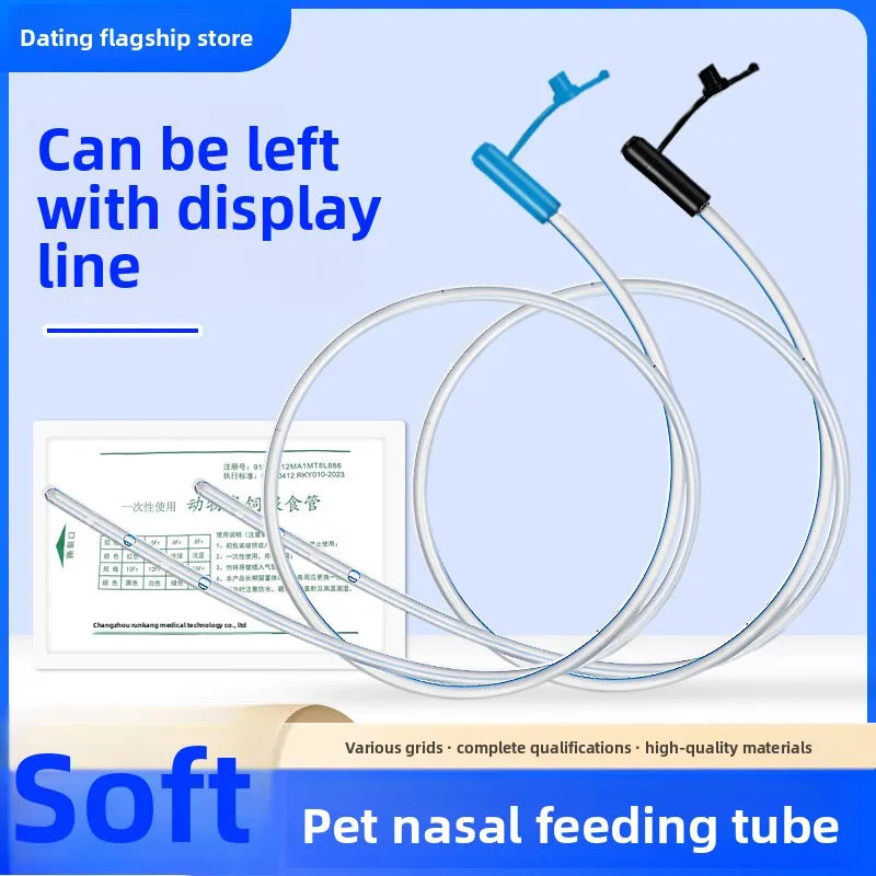 10pcsPet Nasal Feeding Tube Gastric Catheter With X-Ray Detectable Imaging,  Long Time Indwelling ,Pet clinic consumarables