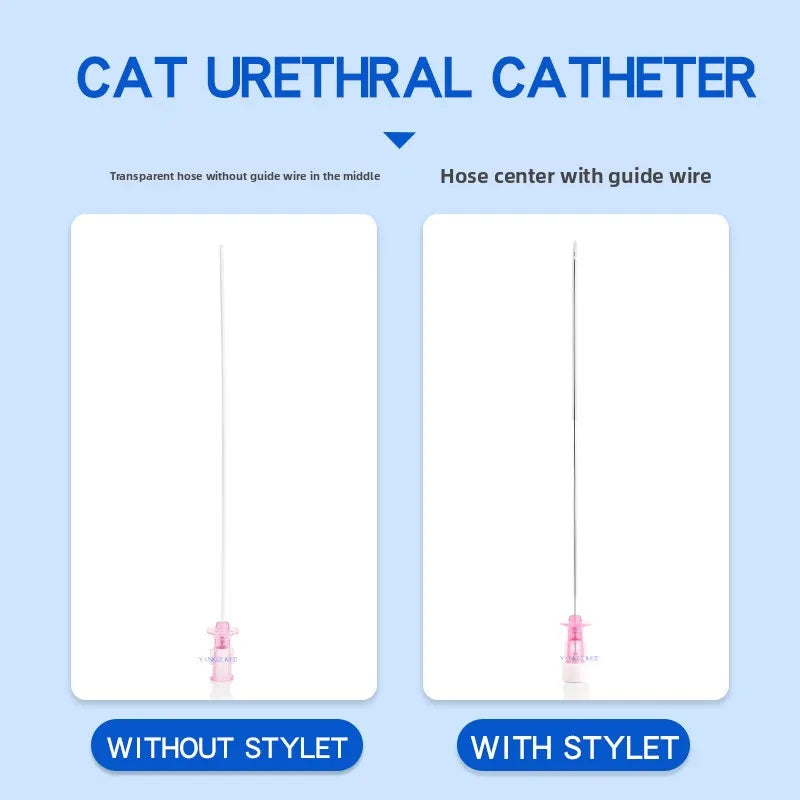 12 pieces Cat Catheter with Stylet, Pet catheter veterinary urinary stone drainage catheter ,  Cat Urine Catheter
