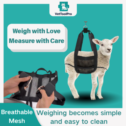 Adjustable Animal Weighing Sling Bag - Breathable Nylon Pet Scale Sling for Dogs, Livestock (Calves, Piglets, Sheep)