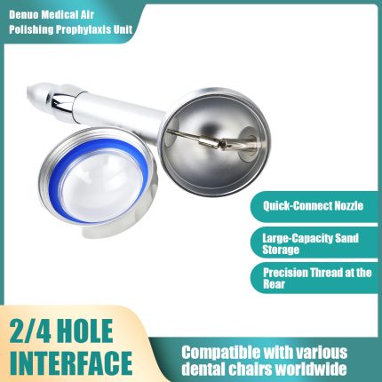 Vet Metal Dental Sandblaster - 4/2 Hole, Aluminum, Autoclavable, 0.7-2.0BAR (700-2000HPA) Water Pressure