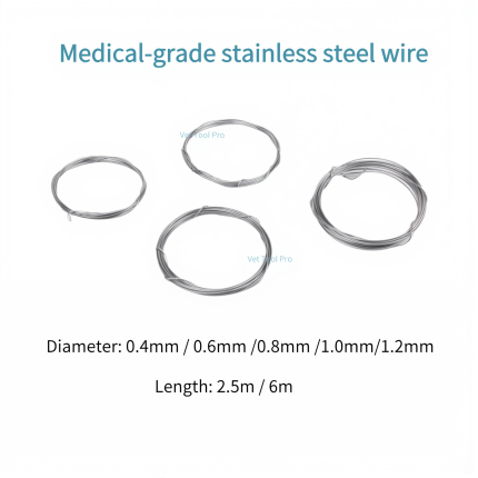 Stainless steel medical-grade Diameter 0.4/0.6/0.8/1/1.2mm Steel Wire pet orthopedic Veterinary Orthopedic Dental stainless stee
