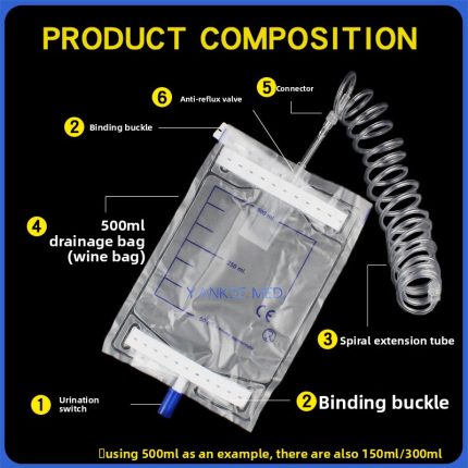 Pet Cat Dog Animal Urine Collection Bag 150 300ml ,Catheter Drainage Disposable With Extension Tube,pet clinic consumables